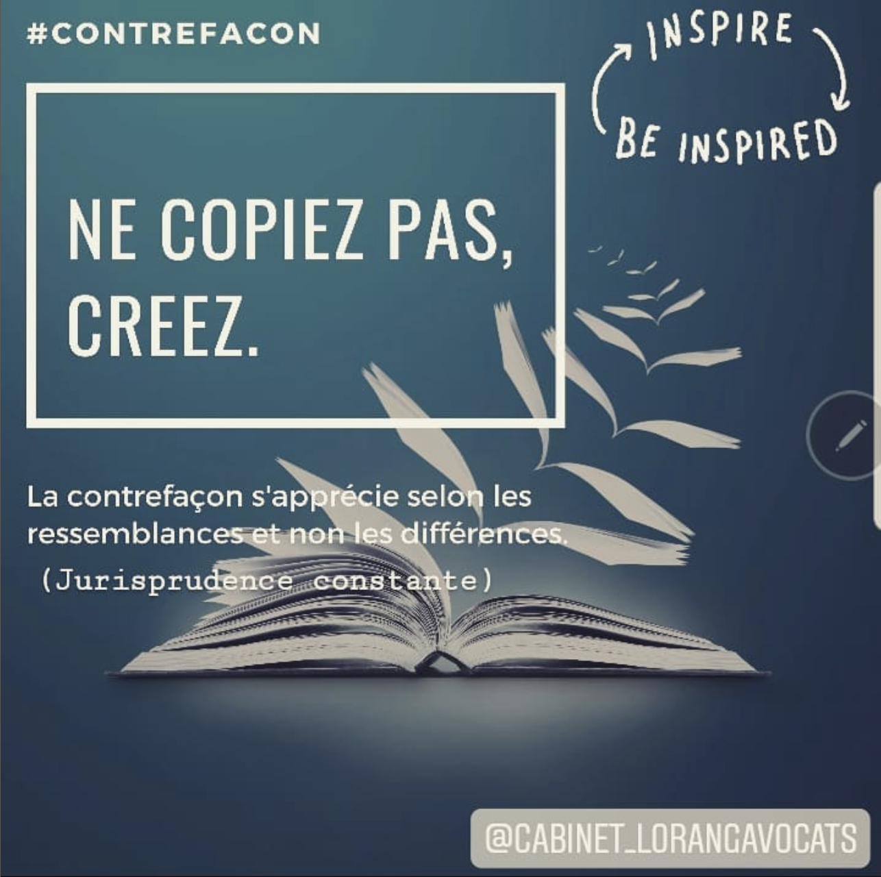 Ne copiez pas, créez! Petits conseils pour éviter la phase judiciaire Ne copiez pas, créez! Petits conseils pour éviter la phase judiciaire