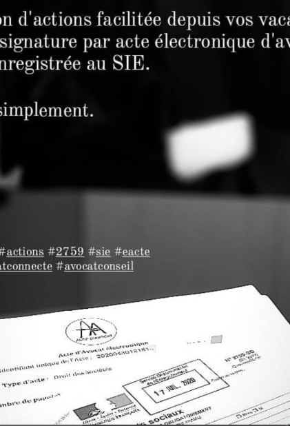 Cession d'actions par acte électronique d'avocat (E-AA): entre sécurité et rapidité