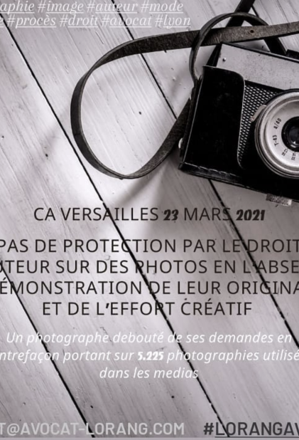 Pas de protection par le droit d'auteur sans démonstration de l'originalité ou d'effort créatif