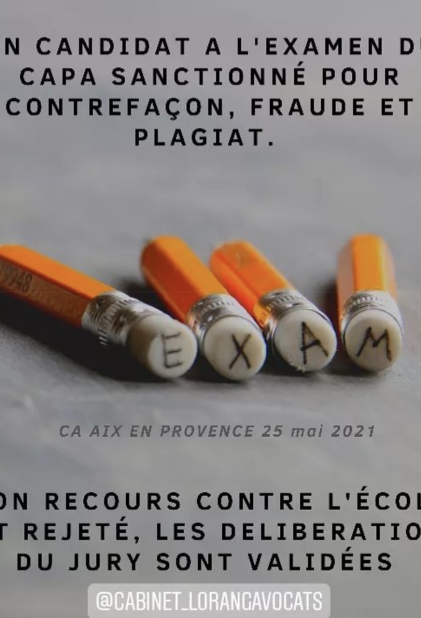 Un candidat au CAPA sanctionné pour contrefaçon, fraude et plagiat